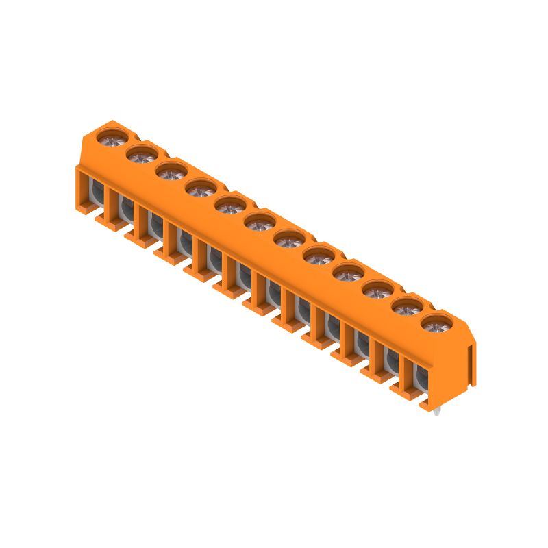 1234740000 - 5.00mm PCB Terminal, 12 Poles, Tinned Orange, RoHS Compliant  (Pack of 100)
