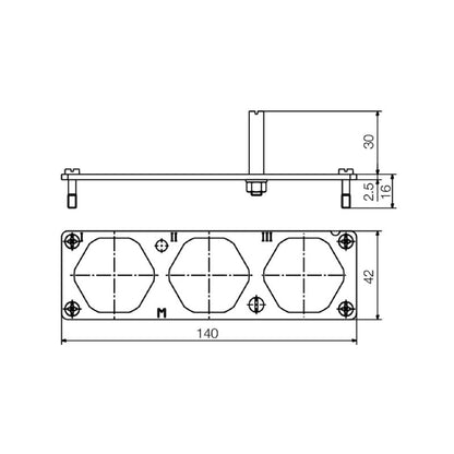 1103780000 - Stainless Steel 3-Pole Insert, 46mm Height, RoHS Compliant