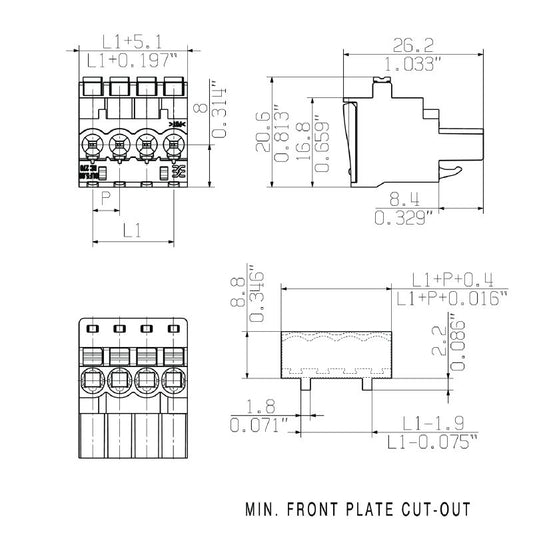 1982710000 - 5.08mm Female PCB Connector with 270° Angle & 3 Poles  (Pack of 120)
