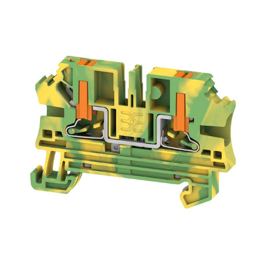2847740000 - Green/Yellow PUSH-IN Terminal for TS 35 Rails, 1000V  (Pack of 50)