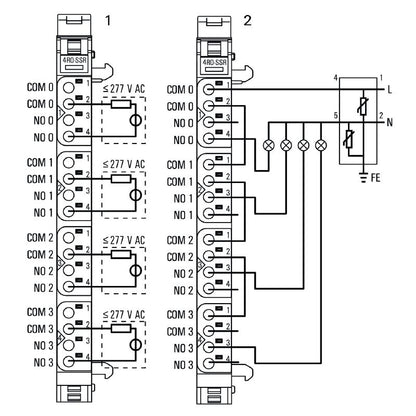 1315540000 - IP20 Remote I/O Module with 4 Relay Outputs, 255V AC
