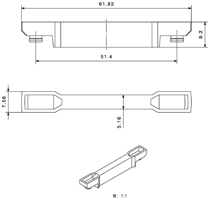 2907560000 - Polyamide Locking Frame, 77mm Height, Deep Black Color  (Pack of 20)