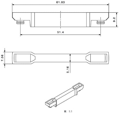 2907560000 - Polyamide Locking Frame, 77mm Height, Deep Black Color  (Pack of 20)