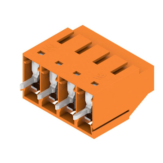 1001850000 - 4-Pole 90° PCB Terminal with 3.2mm Solder Pin, Orange Box  (Pack of 84)