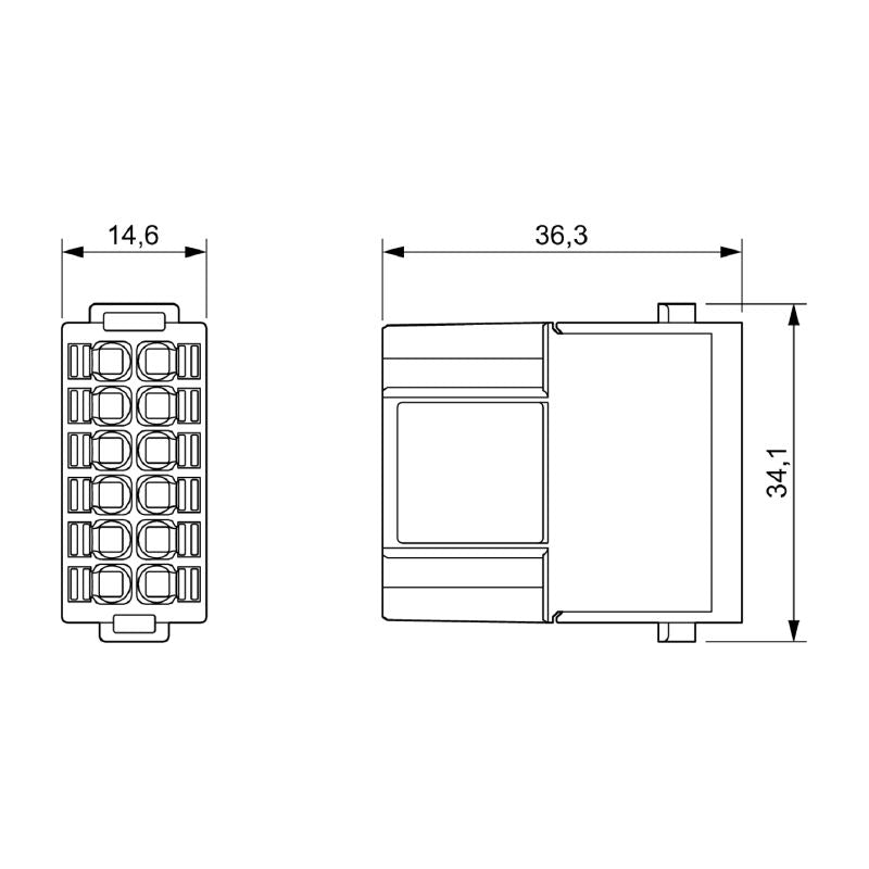 2748460000 - 12 MP Signal Module, 250V 10A, Push In Connector