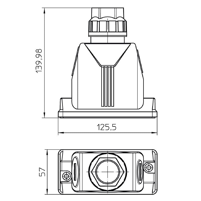 2716730000 - IP66/IP67 HDC 16B Enclosure with M40 Cable Entry