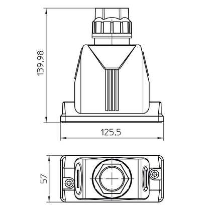 2716730000 - IP66/IP67 HDC 16B Enclosure with M40 Cable Entry