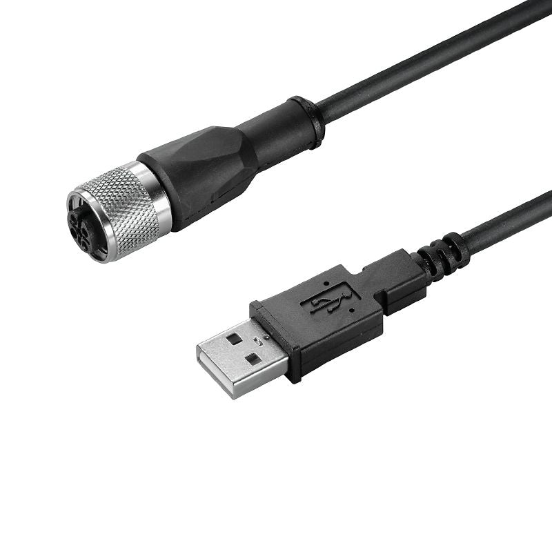 1288820300 - 3m Shielded USB M12 Cable with Gold-Plated Contacts