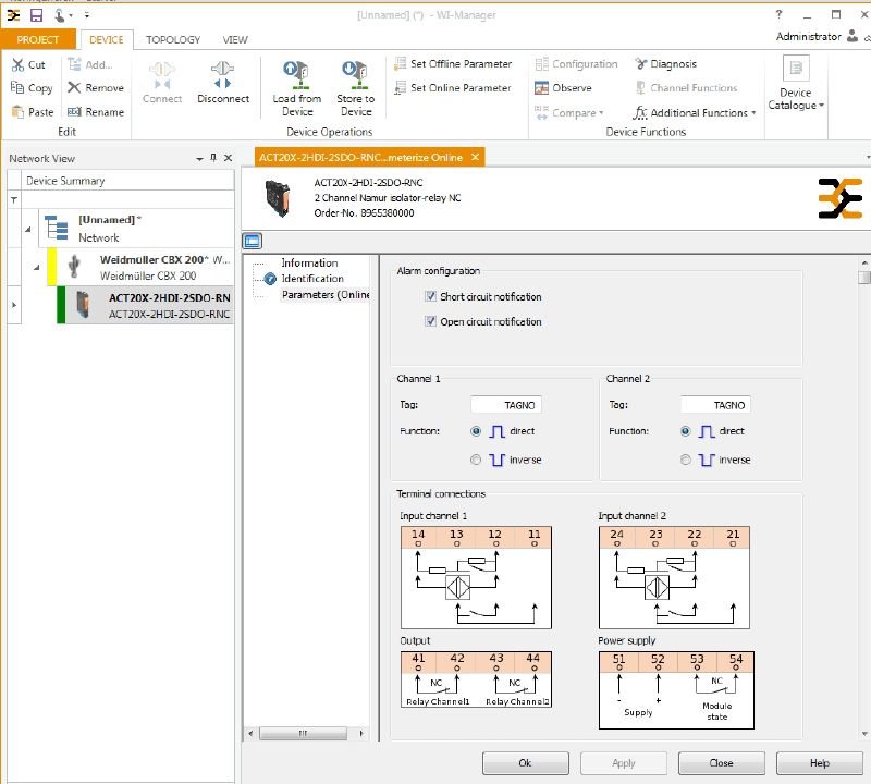 2456090000 - Dual Channel Intrinsically Safe Signal Isolator for Hazardous Areas
