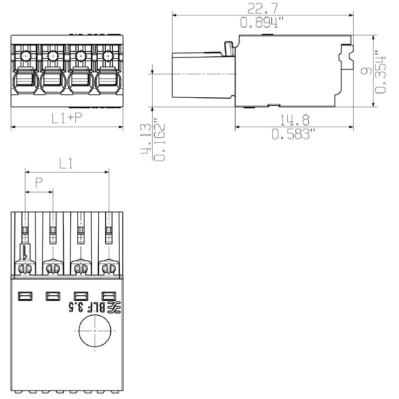 2459290000 - 3-Pole 3.50mm PCB Connector, 180° Orientation  (Pack of 174)