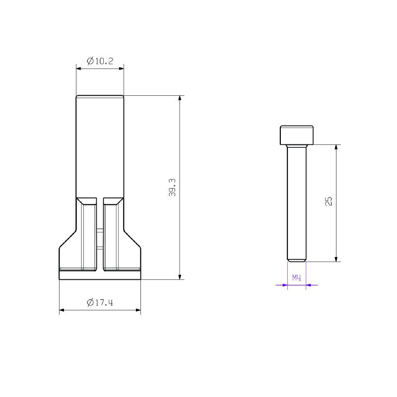 1120140000 - HDC HP 550 Stainless Steel Accessory, 39.3mm Long