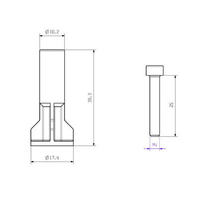 1120140000 - HDC HP 550 Stainless Steel Accessory, 39.3mm Long