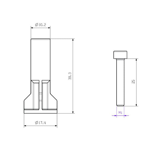 1120140000 - HDC HP 550 Stainless Steel Accessory, 39.3mm Long