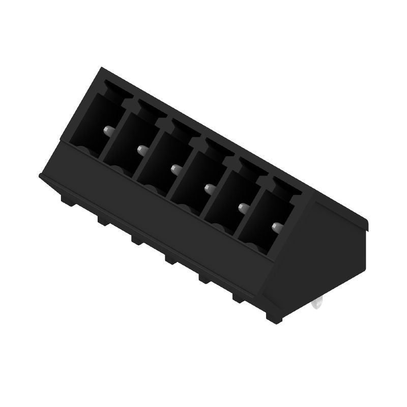 1977240000 - 3.81mm 6-Pole PCB Connector with 135° Elbow, Black Finish  (Pack of 50)