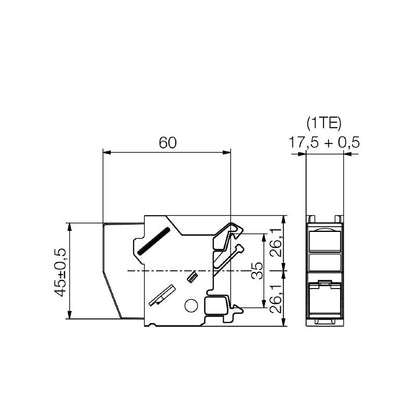 8808340000 - Fiber-Optic Coupler for Rail Mount, IP20, PA 66 Material