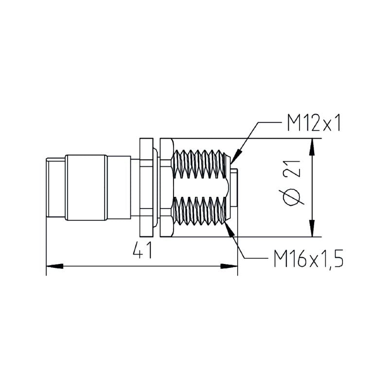 2664780000 - M12 Female Connector for 4 Poles, 4-9mm Cable Diameter