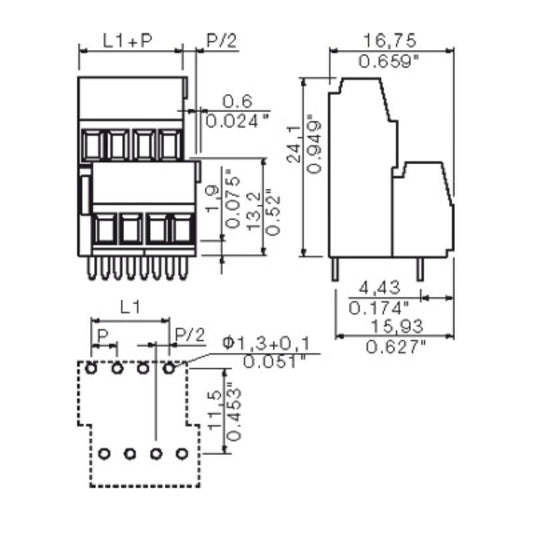 1407760000 - 3.50mm Black PCB Terminal, 12 Poles, 90° Orientation  (Pack of 50)