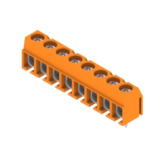 1234700000 - Orange 5mm PCB Terminal, 8 Poles, 3.5mm Solder Pins  (Pack of 100)