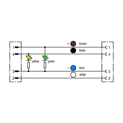 1906410500 - 5m M12 4-Pole PUR Connecting Line with LED