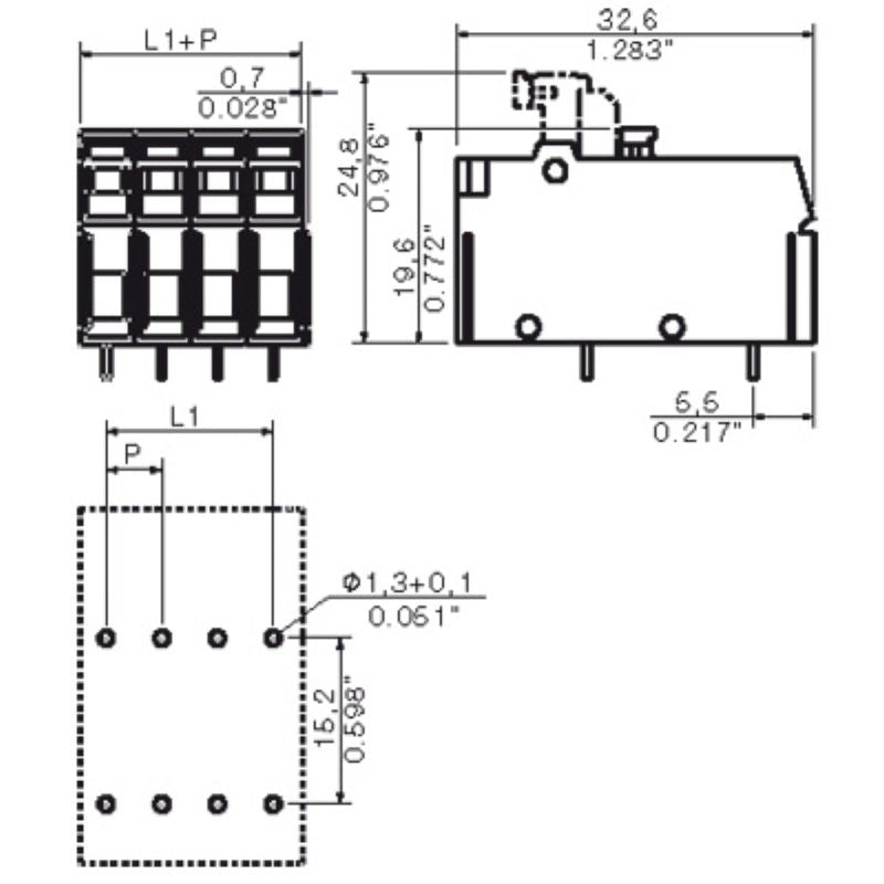1250510000 - RoHS Compliant Green Circuit Board Terminal, One Pole  (Pack of 100)