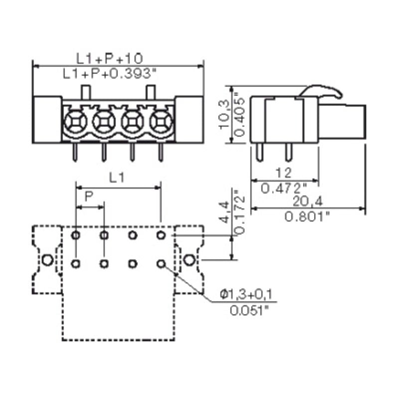 1843950000 - 22-Pole THT PCB Connector, 5.08mm Pitch, 90° Angle  (Pack of 12)