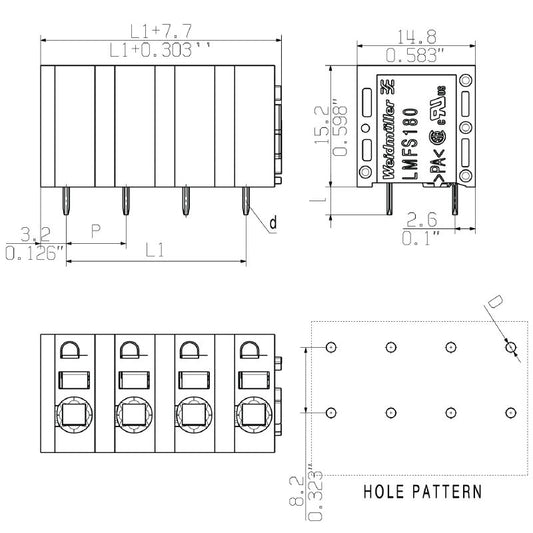 2774730000 - 10-Pole 7.5mm PCB Terminal with Black Push-In Connection  (Pack of 20)