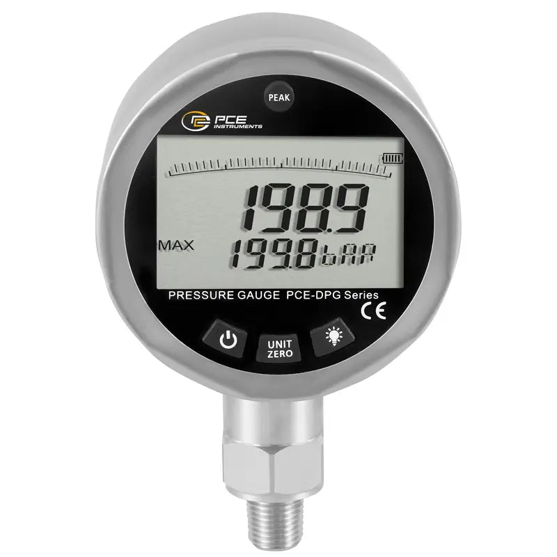 PCE-DPG 200 - 2.5" Pressure Meter with PEAK Function & ISO Calibration