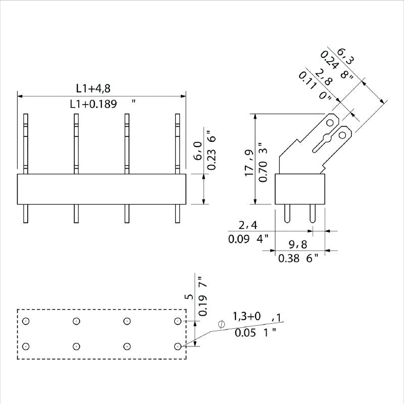 9512100000 - 3-Pole 10mm Terminal PCB, 135° Angle, Orange, RoHS Compliant  (Pack of 100)