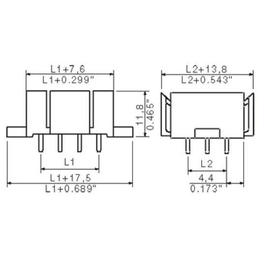 1443800000 - 12-Pole PCB Header Connector, 5mm Pitch, Gold-Plated Pins  (Pack of 25)