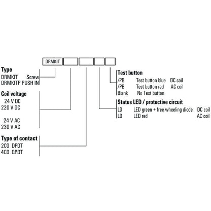 1542520000 - 220V DC Relay Module with 4 Contacts and Test Button  (Pack of 10)