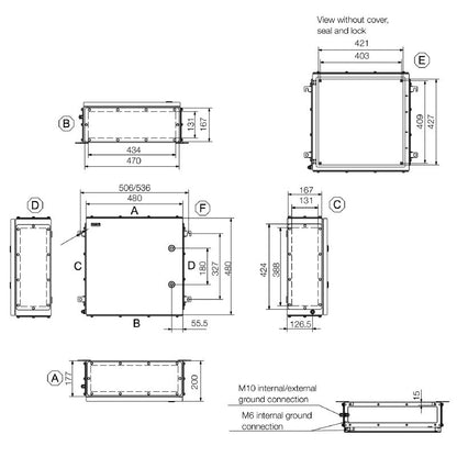 1200510000 - 480mm Stainless Steel Terminal Box with Quarter Lock
