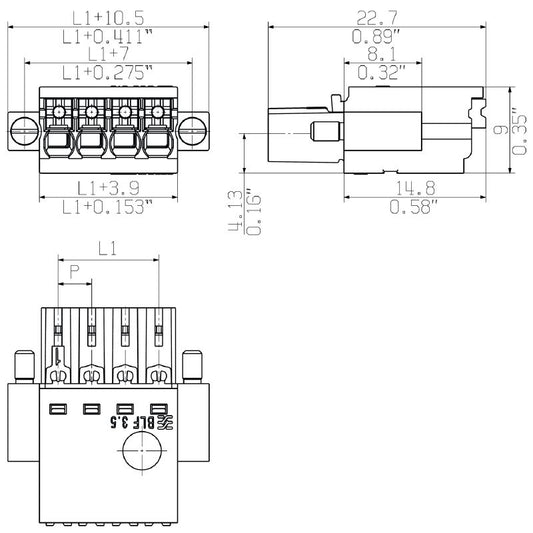 2538000000 - 3.50mm 24-Pole Female PCB Connector with PUSH IN Technology  (Pack of 18)