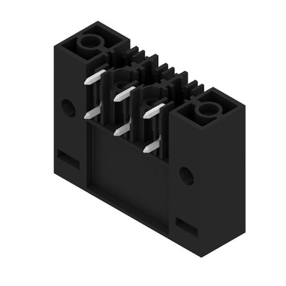 1930390000 - 3-Pole 7.62mm Black PCB Connector with Clip-On Flange  (Pack of 48)