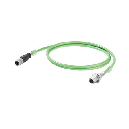 1244130005 - 0.5m PUR M12 D-Code System Cable, Cat.5 Compliant