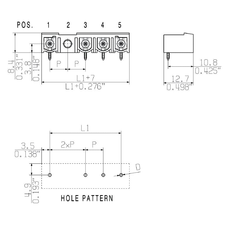 1173640000 - 7.62mm Male Header PCB Connector, 3-Pole, THT Solder  (Pack of 60)