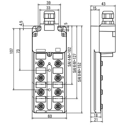 1783510000 - SAI-8-MMS Hood Connector with LED Indicator and PNP Support