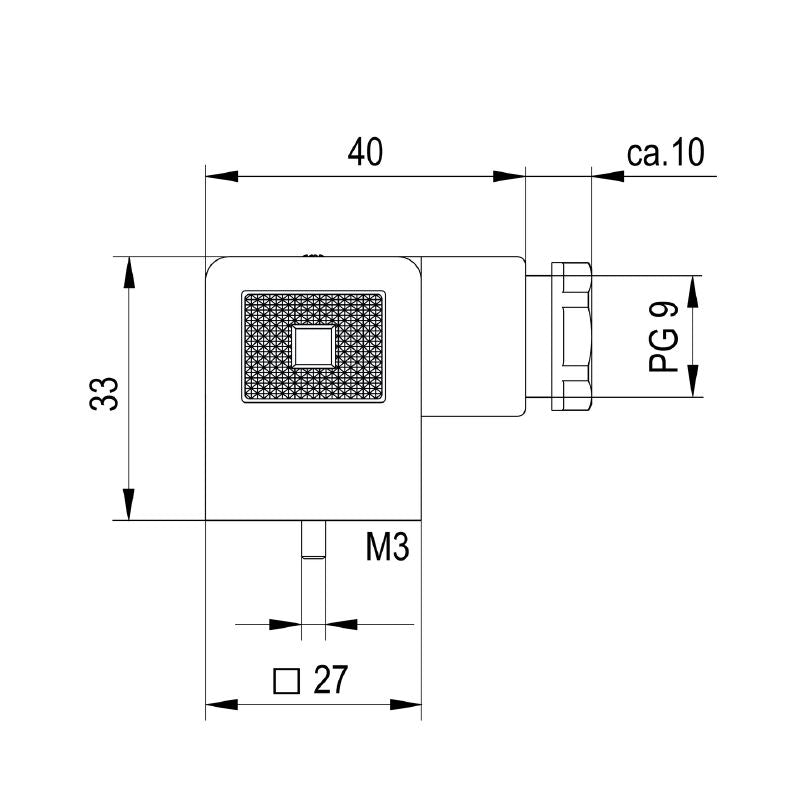 1934880000 - 18mm Three-Pole Valve Connector with Free-Wheel Diode