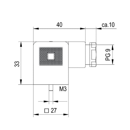 1934880000 - 18mm Three-Pole Valve Connector with Free-Wheel Diode