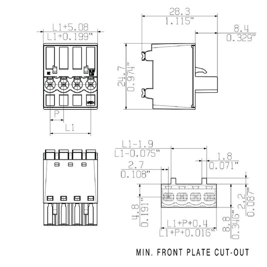 1000860000 - 5.08mm PCB Connector, 180-Degree Plug-in, RoHS Compliant  (Pack of 120)