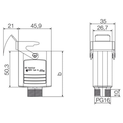 1003120000 - IP65 Rated Coupling Housing with Side-Lock for PG 16 Cable