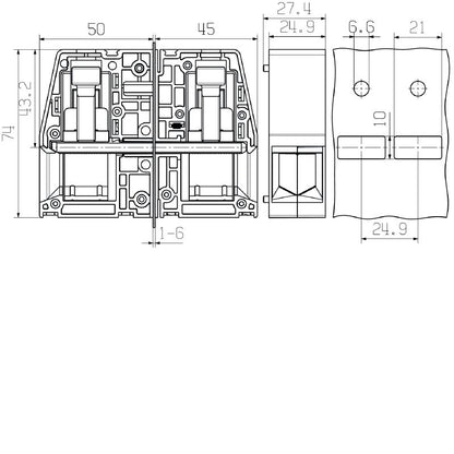 1937390000 - 95mm² Green/Yellow Feed-Through Terminal for Direct Mounting  (Pack of 10)