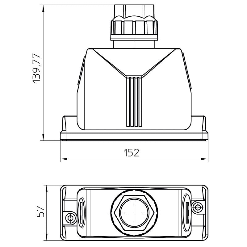 2716740000 - IP66/IP67 HDC 24B TOS Enclosure with M40 Cable Entry
