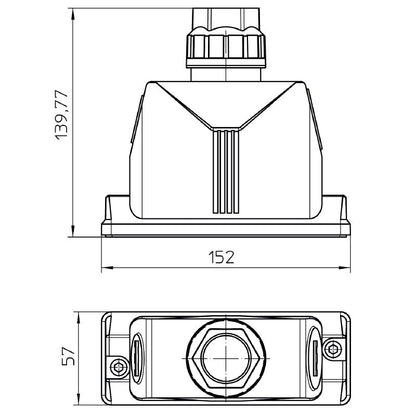 2716740000 - IP66/IP67 HDC 24B TOS Enclosure with M40 Cable Entry