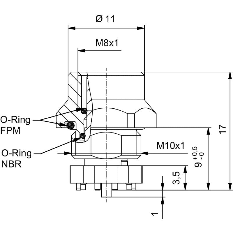 2422200000 - IP67 Rated M8 Socket Connector, 3 Poles, 9mm Length  (Pack of 25)