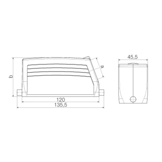 1662410000 - IP65 Enclosure with Side Cable Entry and Plug Housing