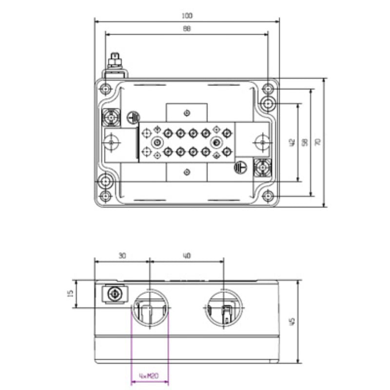 8000004210 - KLIPPON K2 M20BCSS EX ATEX Terminal Box, Dual M20 Holes
