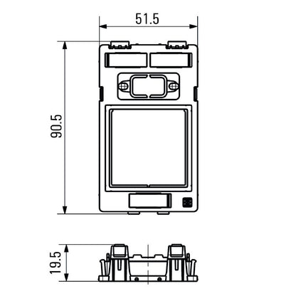 3042060000 - Polycarbonate FrontCom Insert Plate, 19.5mm x 51.5mm x 90.5mm