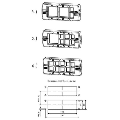 2891560000 - IP66 Polyamide Cable Entry System, 64mm H x 153mm W
