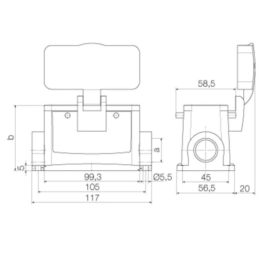 2454650000 - IP65 Diecast Aluminum Cable Entry with M32 Size Locking Clamp