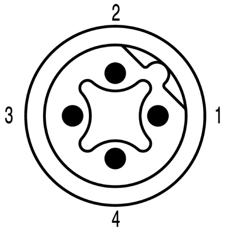 2423800000 - M12 Built-In Connector, 4-Pole, IP67, 250V Rating  (Pack of 25)
